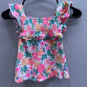 Tommy Bahama Girls Top Size 6 Multicolor Smocked Top